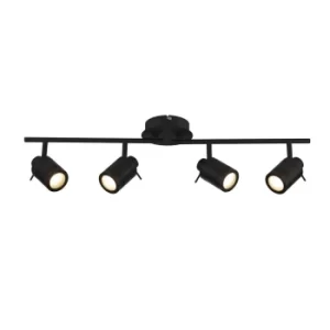 image of Samson 4 Light IP44 Bathroom Spot SplitBar, Matt Black IP44