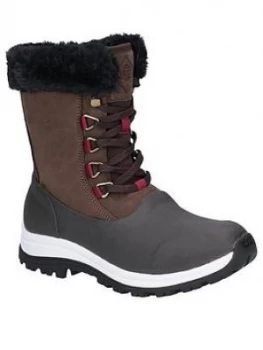 Image of Muck Boots AprÈS Lace Mid Arctic Grip Welly Boots - Brown