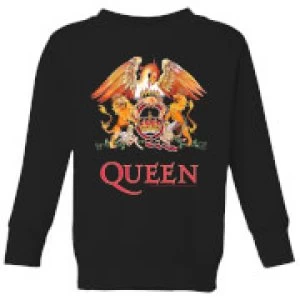 image of Queen Crest Kids Sweatshirt - Black - 9-10 Years