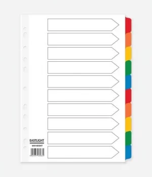 image of ValueX Divider 10 Part A4 Mylar Coloured Tabs White