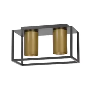 Image of Emibig Tiper Black/Gold Surface Mounted Downlight 2x GU10