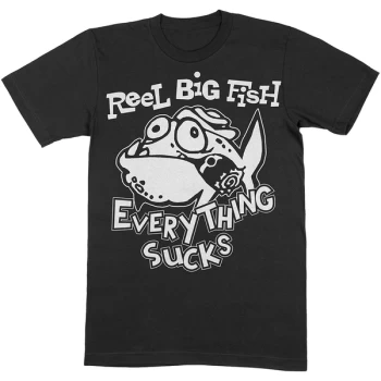 Image of Reel Big Fish - Silly Fish Unisex Large T-Shirt - Black