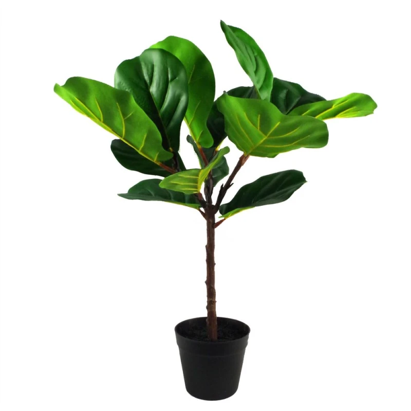 Image of Leaf Artificial Plant Fiddle Fig Tree Plant Fiddle Fig 60cm 2ft Trees Realistic Plant Botanik Green