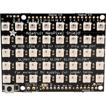 image of 1430 NeoPixel Shield for Arduino 40 Addressable RGB LEDs - Adafruit