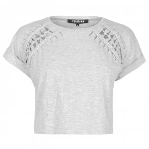 Image of Firetrap Blackseal Macrame T Shirt - Grey