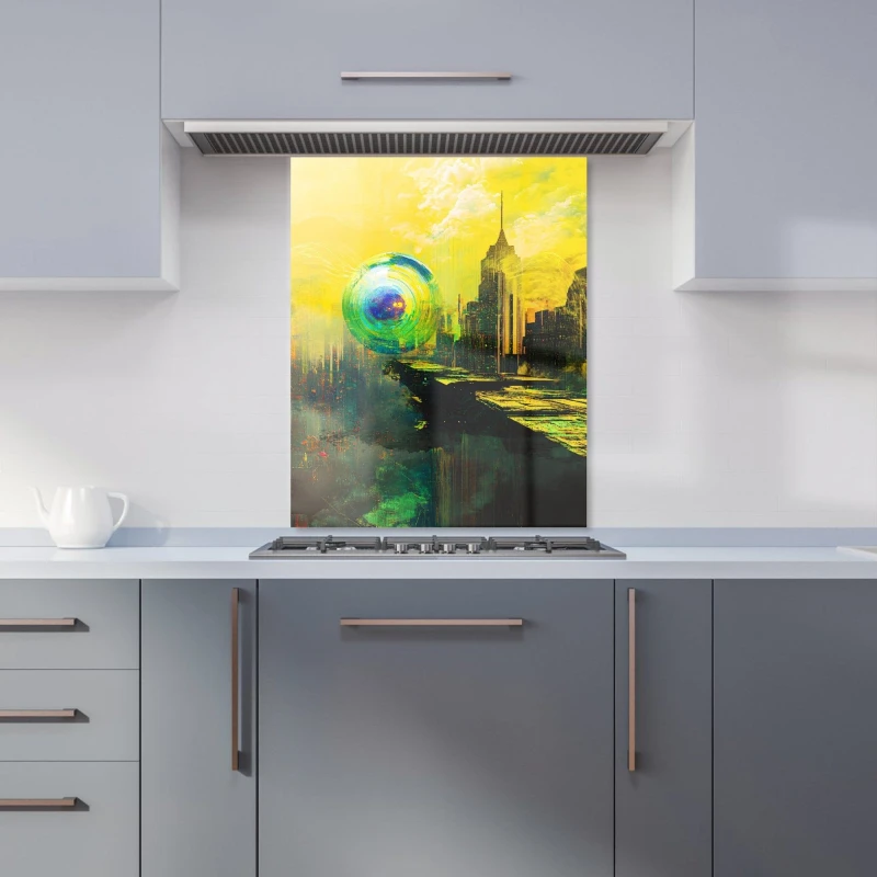 Image of Designer Kitchen Splashbacks Elena Sable: 00048 Kitchen Splashback Size: 600mm x 750mm Multicolor Unisex 600mm x 750mm