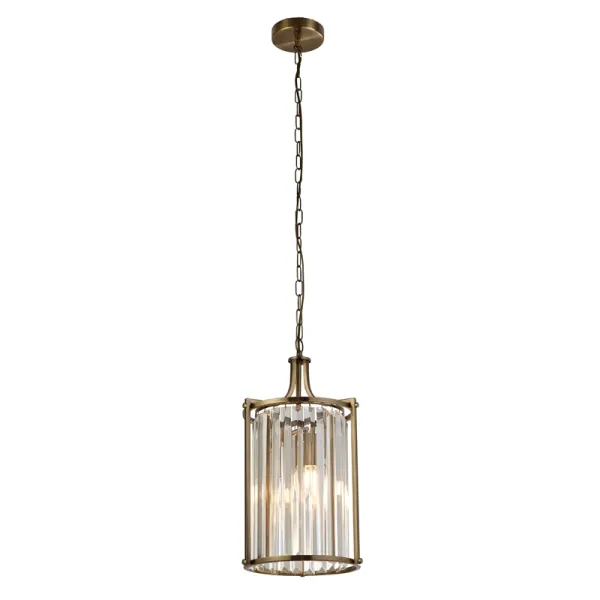 Image of Searchlight Victoria 2 Light Ceiling Pendant Light - Antique Brass