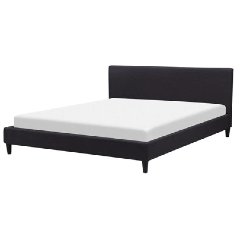 Image of Beliani Bed Fabric Fitou 180 X 200 Cm (Eu Super King) Black