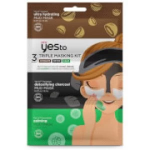 image of yes to Triple Masking Kit - Calm, Detox, Glow