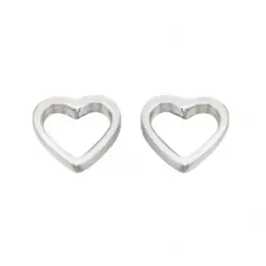 image of Beginnings Sterling Silver A355 Tiny Open Heart Stud Earrings