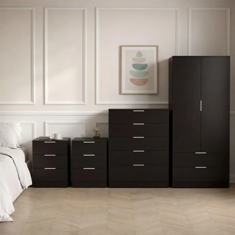 Image of Lassic Vida Designs Trega 4 Piece Bedroom Set 6 Black unisex 4 Piece