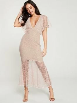 image of U Collection Forever Unique Bell Sleeve Midi Dress - Pink, Size 10, Women