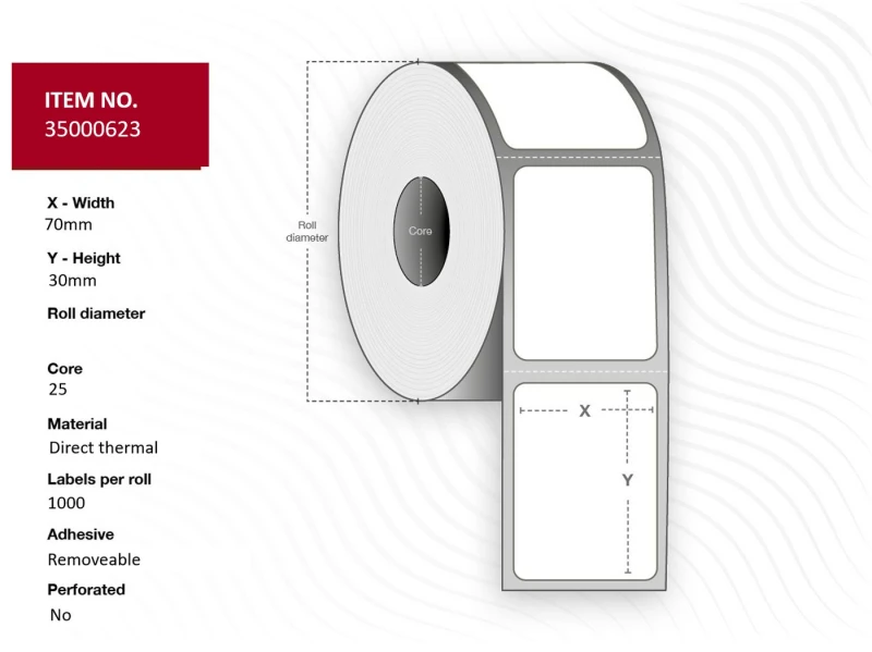 Image of Capture 35000623 printer label White