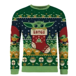 image of Star Wars Baby Yoda Christmas Jumper (Size L)