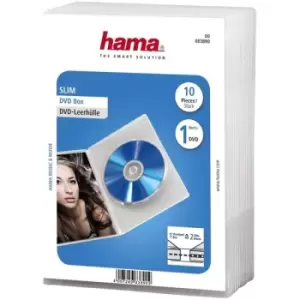 Image of Hama Slim DVD Jewel Case Pack of 10 White/Transparent