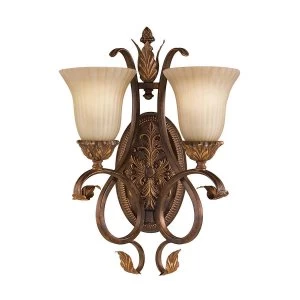 Image of 2 Light Indoor Wall Light Aged Tortoise Shell, E27