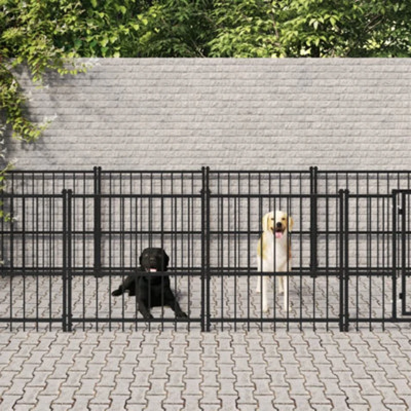 Image of VIDAXL Outdoor Dog Kennel Steel 7.51 m² Vidaxl 8720287215660