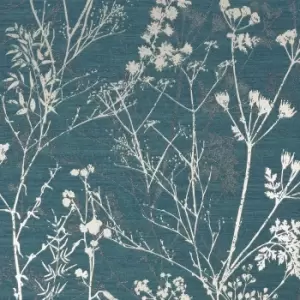 Image of Superfresco Colours Hedgerow Teal Wallpaper