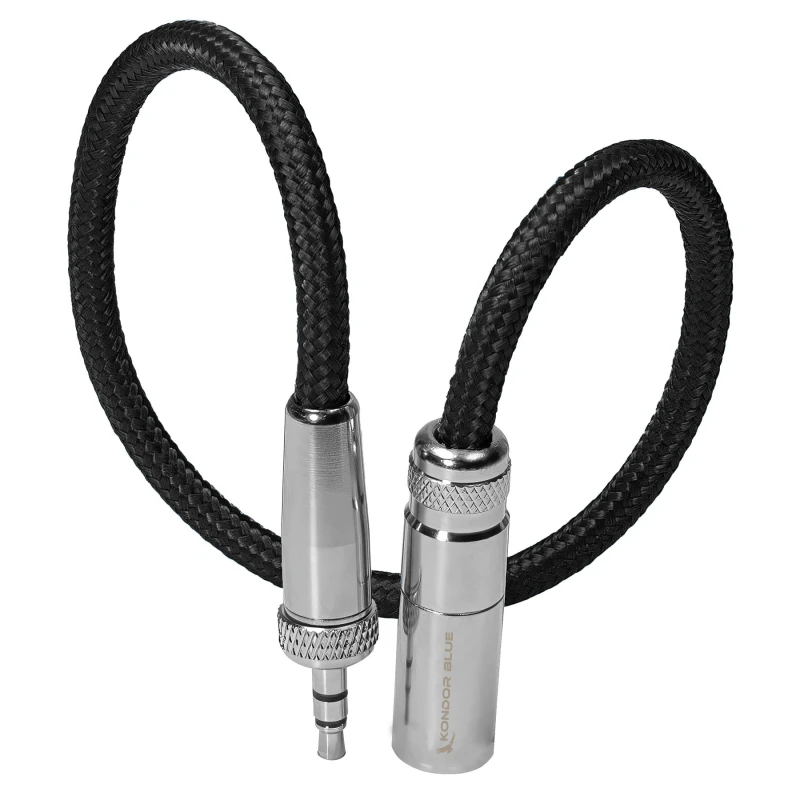 Image of Kondor Blue Mini XLR to 3.5mm Locking Screw-On Stereo Plug Audio Cable