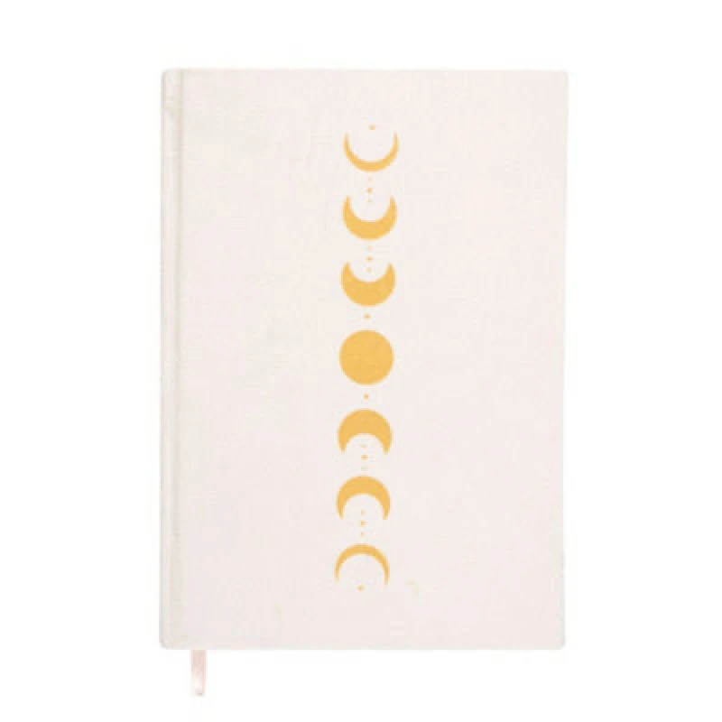 Image of Something Different Something Different Moon Phases Velvet A5 Notebook in Off White Off White One Size Unisex 5063527207173