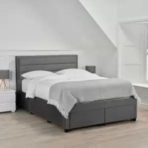 Image of Greenwich King Size Storage Bed Grey Velvet