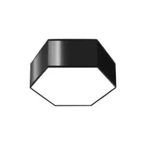 Image of Sunde Decorative Flush Ceiling Light, Black, 11.5cm