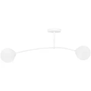 Image of Emibig Pregos White Globe Ceiling Light with White Glass Shades, 2x E14