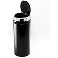 Image of Homcom Trash Can Stainless Stell Black 30.5 x 68 cm