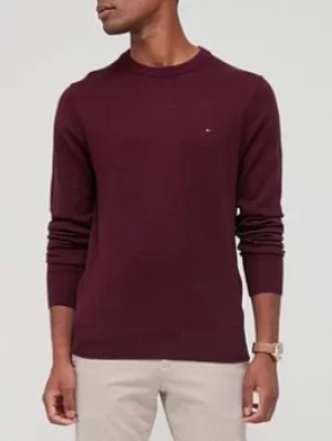 Image of Tommy Hilfiger Pima Cotton Cashmere Knitted Jumper, Deep Burgundy Size M Men
