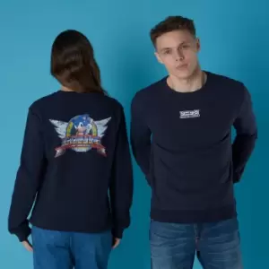 Image of Sega Sonic Distressed Start Screen Unisex Sweatshirt - Black - M