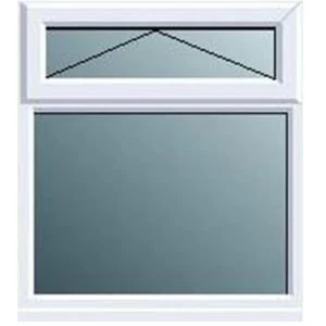 Image of White PVCu Top hung over fixed lite Window H1120mm W905mm