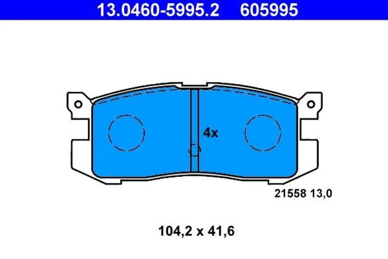 Image of ATE 13.0460-5995.2 Brake pad set excl. wear warning contact Brake Pad Set,disc brake (402)