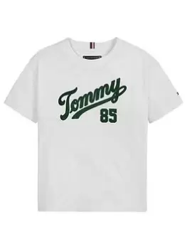 Tommy Hilfiger Boys Th College 85 Tee - White, Size 12 Years