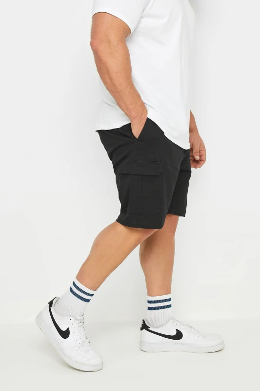 Image of BadRhino Elasticated Waist Cargo Shorts Black