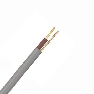 Image of Zexum Grey 1.5mm 16A Brown Single Core and Earth 6241Y Flat PVC/PVC Harmonised Lighting Power Cable - 1 Meter