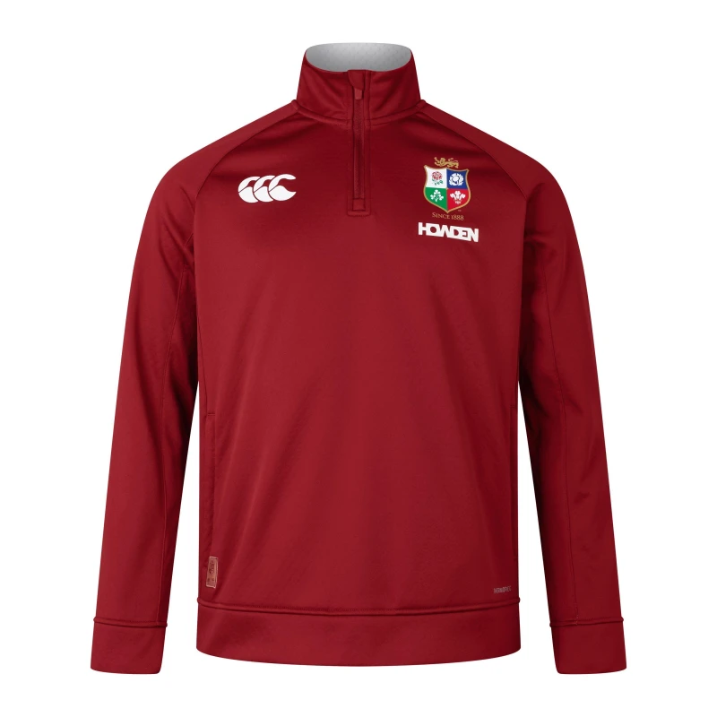 Image of Canterbury British and Irish Lions 2024 Quarter Zip Fleece Adults - Red Red S