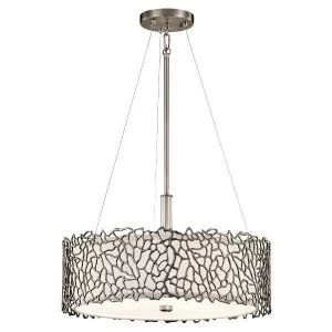 Image of 3 Light Ceiling Duo-Mount Pendant Classic Pewter, Silver Coral, E27