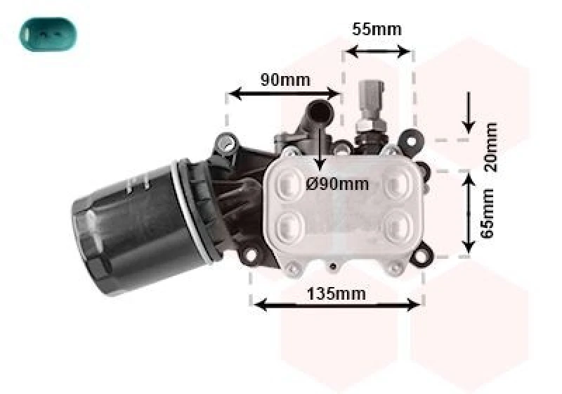 Image of VAN WEZEL Engine oil cooler VAN WEZEL 58013722