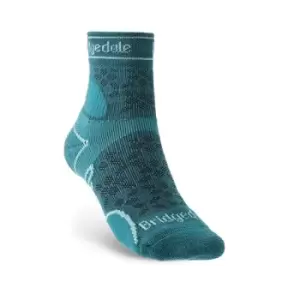 Image of Brigdedale TRAIL RUN Lightweight T2 Merino Sport 3/4 Crew Womens - Small Teal