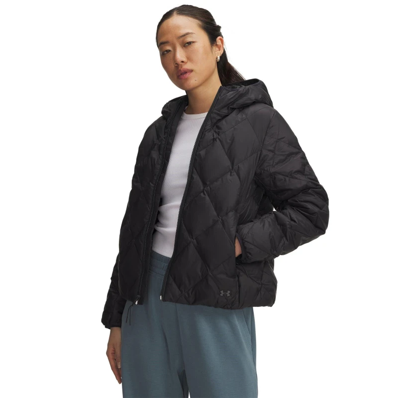 Image of Under Armour Womens Legend Water-Repellent Quilted Puffer Jacket Black female 8 (XS)