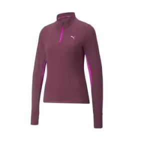 Puma Womens Run Favourite 1/4 Zip Grape Wine/Deep Orchid XLarge