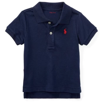 image of Polo Ralph Lauren Baby Boys Custom Short Sleeve Polo Shirt - French Navy