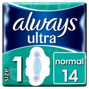 image of Always Ultra Normal Sanitary Pads 14pck