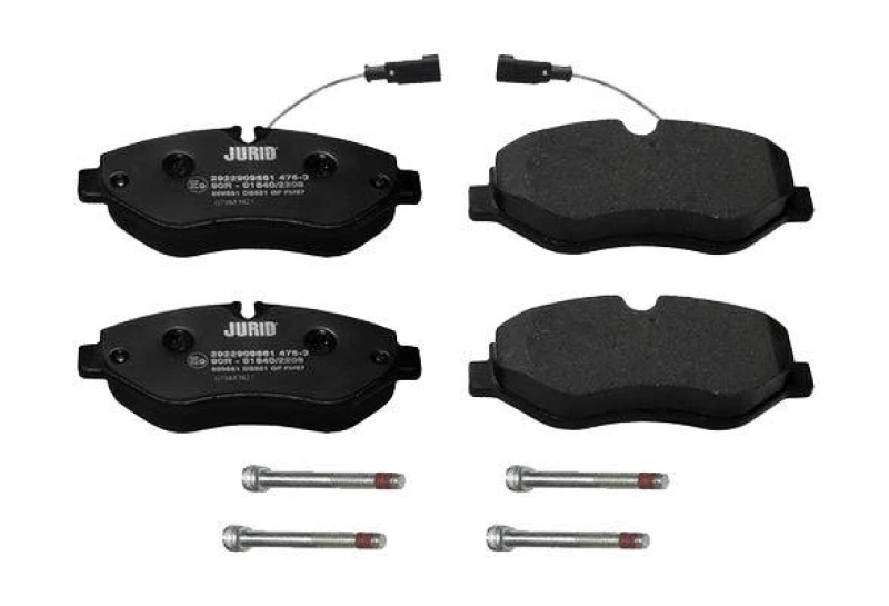 Image of JURID 2922909561 Brake pad set incl. wear warning contact, with accessories Brake Pad Set,disc brake (402)
