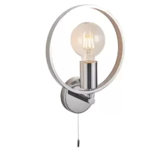 Image of Bathroom Wall Light Fitting - Chrome Plate & Clear Faceted Acrylic - Modern