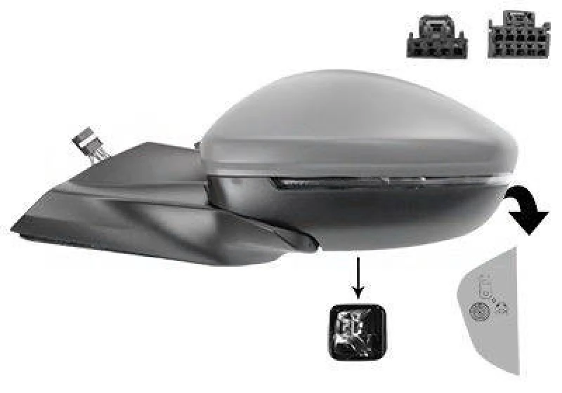 Image of VAN WEZEL 4092827 Wing mirror * HAGUS * Left, Heatable, primed Outside Mirror (50)