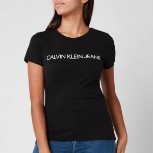 Image of Calvin Klein Jeans Womens Institutional Logo Slim Fit T-Shirt - CK Black - M