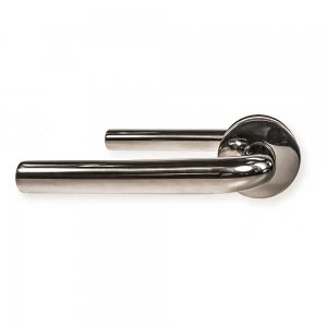 image of LocksOnline Radium Stainless Steel Door Lever on Rose