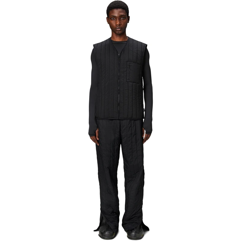Image of Rains Mens Banja Liner Water Resistant Sleeveless Quilted Gilet Black 01 male X Large