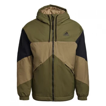 Image of adidas Back to Sport Insulated Hooded Jacket Mens - Focus Olive